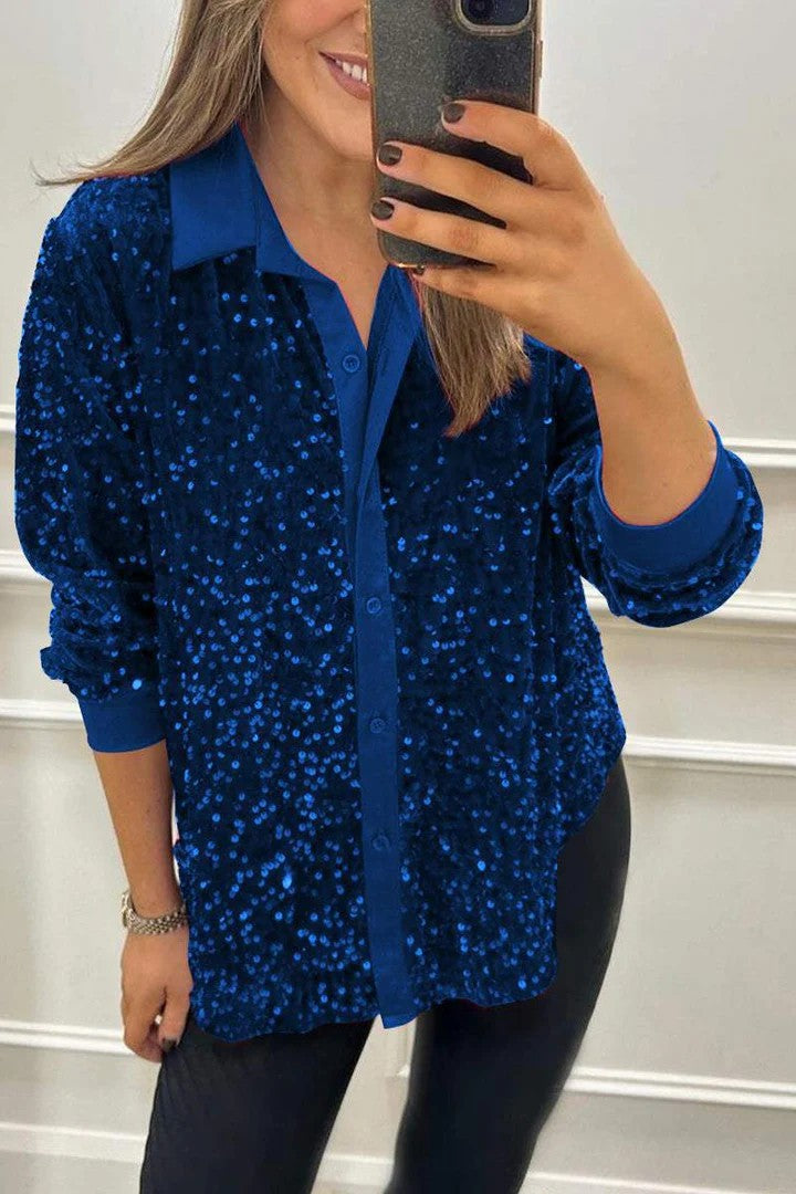 Damer Glamourösa Paljettbluse Mirla-Eva Jonsson