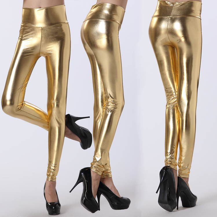 Damer Glänsande leggings i skimrande look med hög midja och figurskapande effekt Mirla-Eva Jonsson