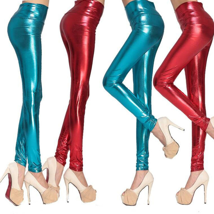 Damer Glänsande leggings i skimrande look med hög midja och figurskapande effekt Mirla-Eva Jonsson