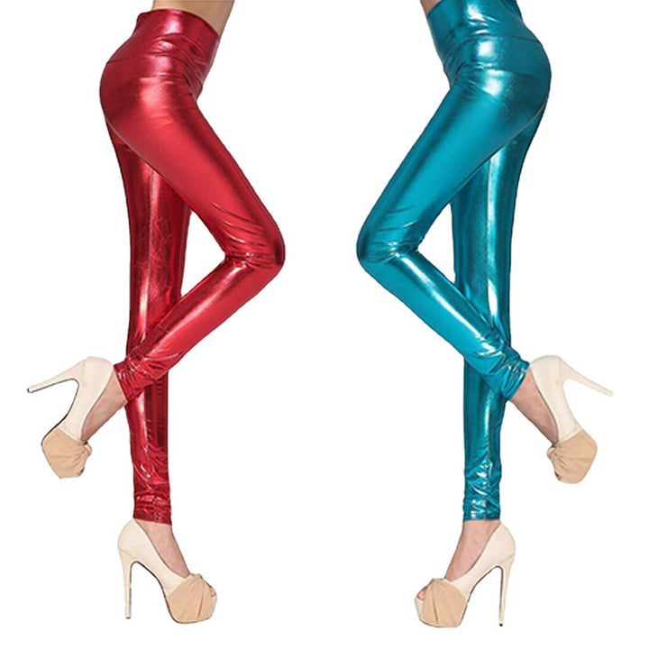 Damer Glänsande leggings i skimrande look med hög midja och figurskapande effekt Mirla-Eva Jonsson