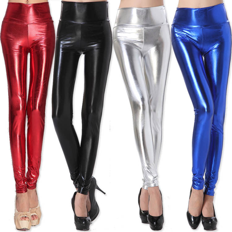 Damer Glänsande leggings i skimrande look med hög midja och figurskapande effekt Mirla-Eva Jonsson