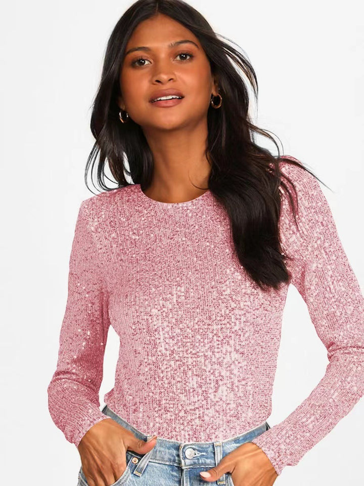 Damer Glittrande Bodysuit med Långa Ärmar och Glittrande Toppmaterial Mirla-Eva Jonsson
