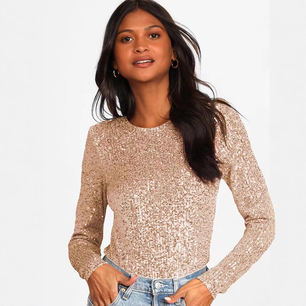 Damer Glittrande Bodysuit med Långa Ärmar och Glittrande Toppmaterial Mirla-Eva Jonsson