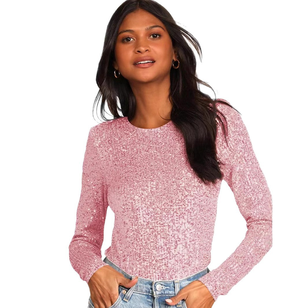 Damer Glittrande Bodysuit med Långa Ärmar och Glittrande Toppmaterial Mirla-Eva Jonsson