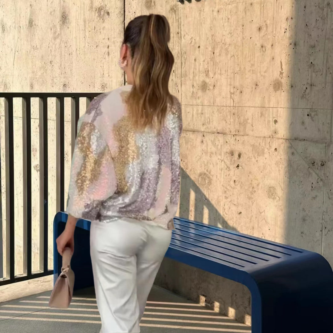 Damer Glittrande Bombarjacka med sportig stil Mirla-Eva Jonsson