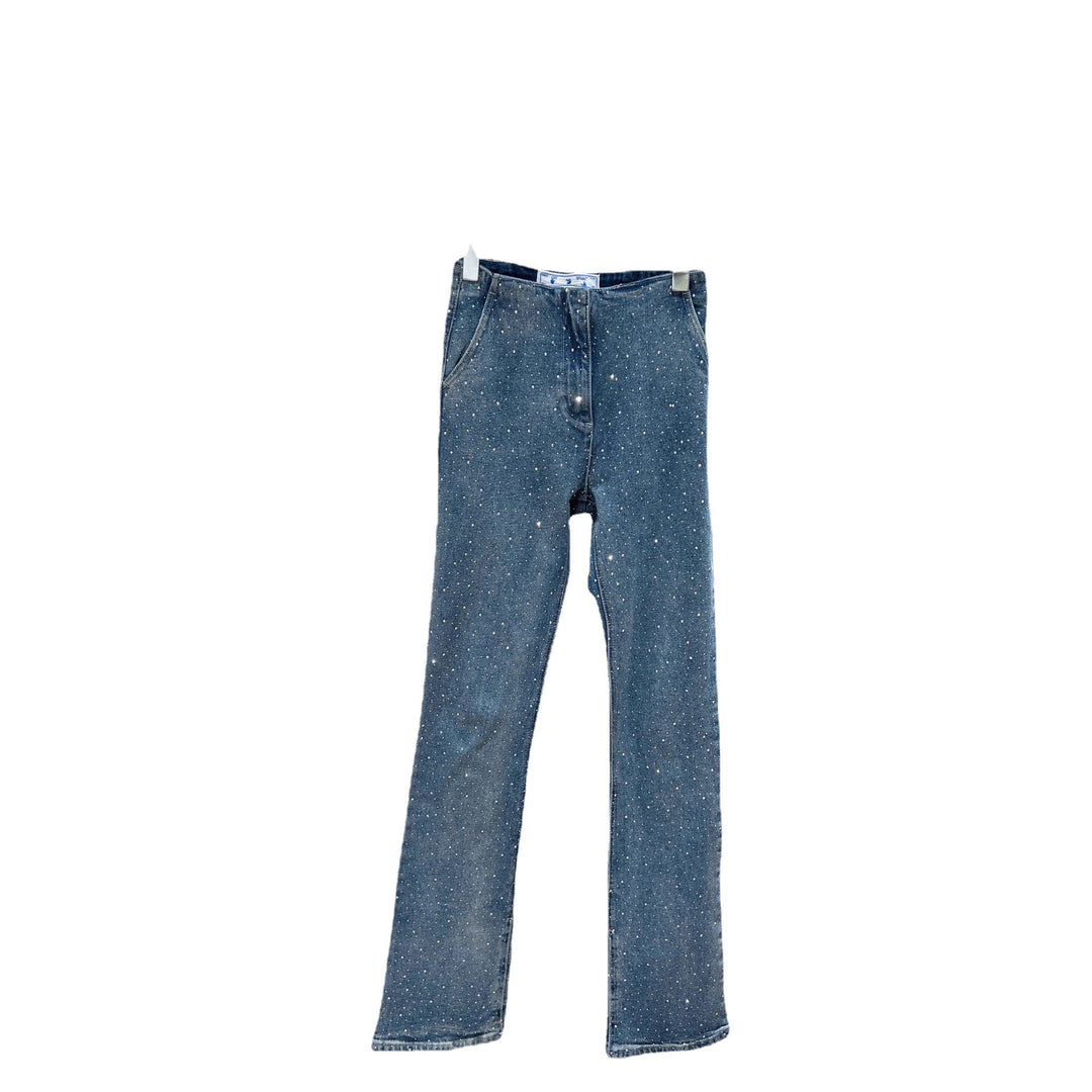 Damer Glittrande Bootcut-jeans med springa och stretchandel Mirla-Eva Jonsson