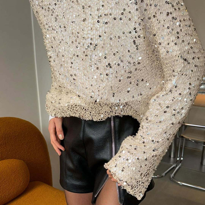 Damer Glittrande Crop-Pullover Mirla-Eva Jonsson