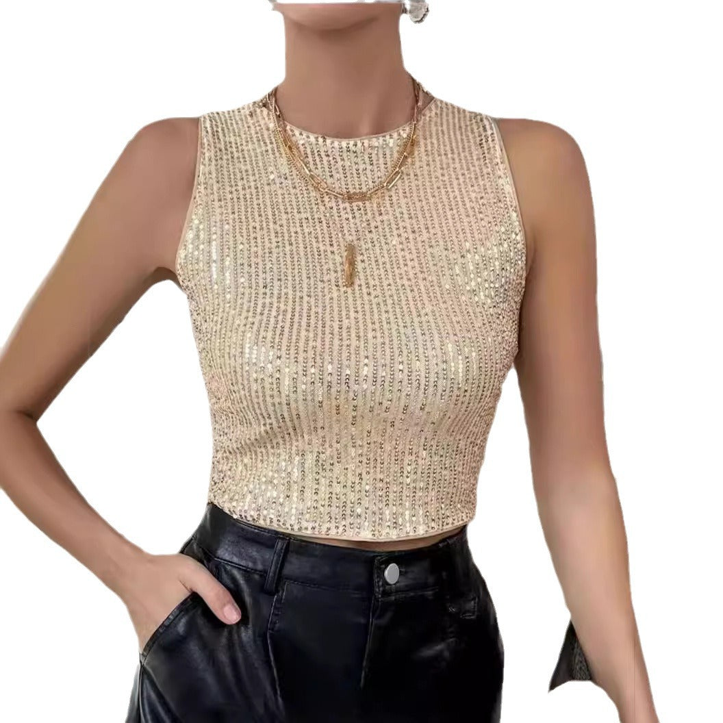 Damer Glittrande Crop-Top i fin tygstruktur Mirla-Eva Jonsson