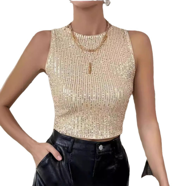 Damer Glittrande Crop-Top i fin tygstruktur Mirla-Eva Jonsson