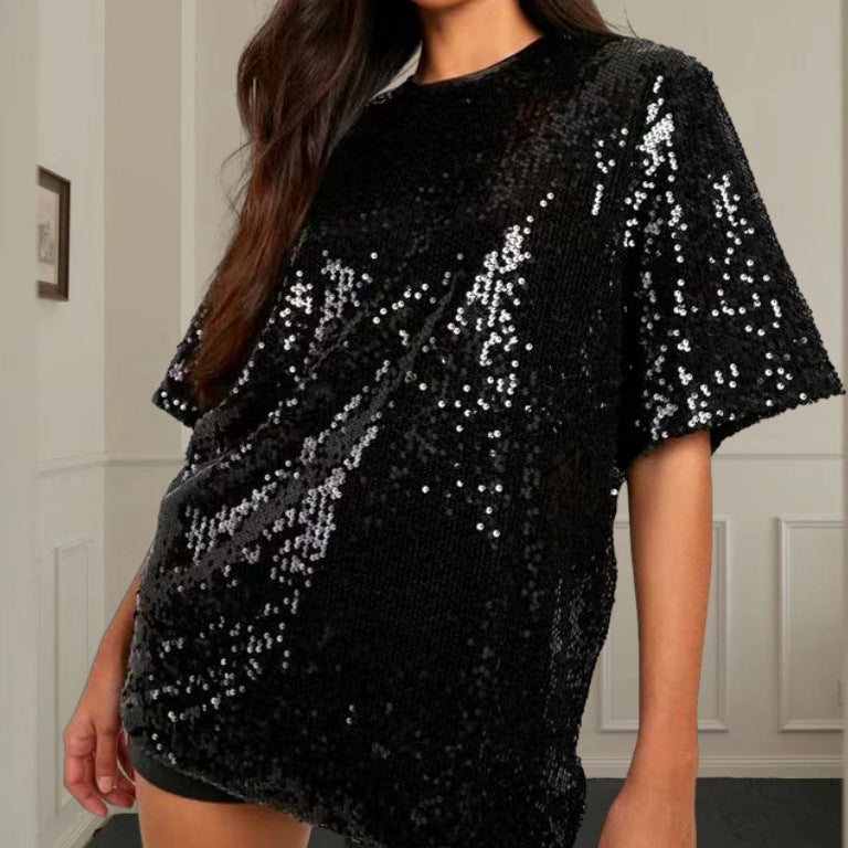 Damer Glittrande Oversize-top med glittrande paljetter Eva Jonsson-Eva Jonsson
