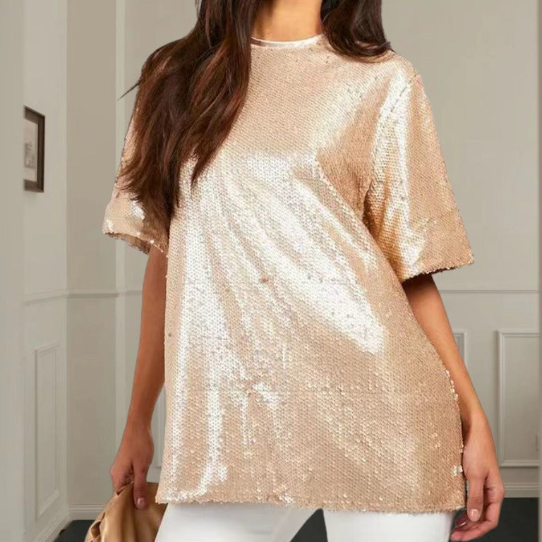 Damer Glittrande Oversize-top med glittrande paljetter Eva Jonsson-Eva Jonsson