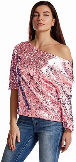 Damer Glittrande Paljett Blus-Eva Jonsson