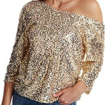 Damer Glittrande Paljett Blus-Eva Jonsson