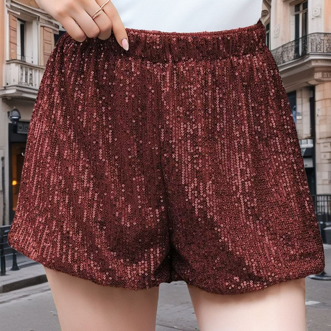 Damer Glittrande Shorts med Elastisk Midja Mirla-Eva Jonsson