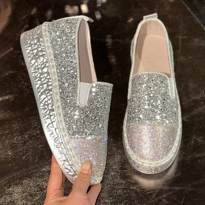 Damer Glittrande Slip-On Sneakers med bekväm Platå Mirla-Eva Jonsson