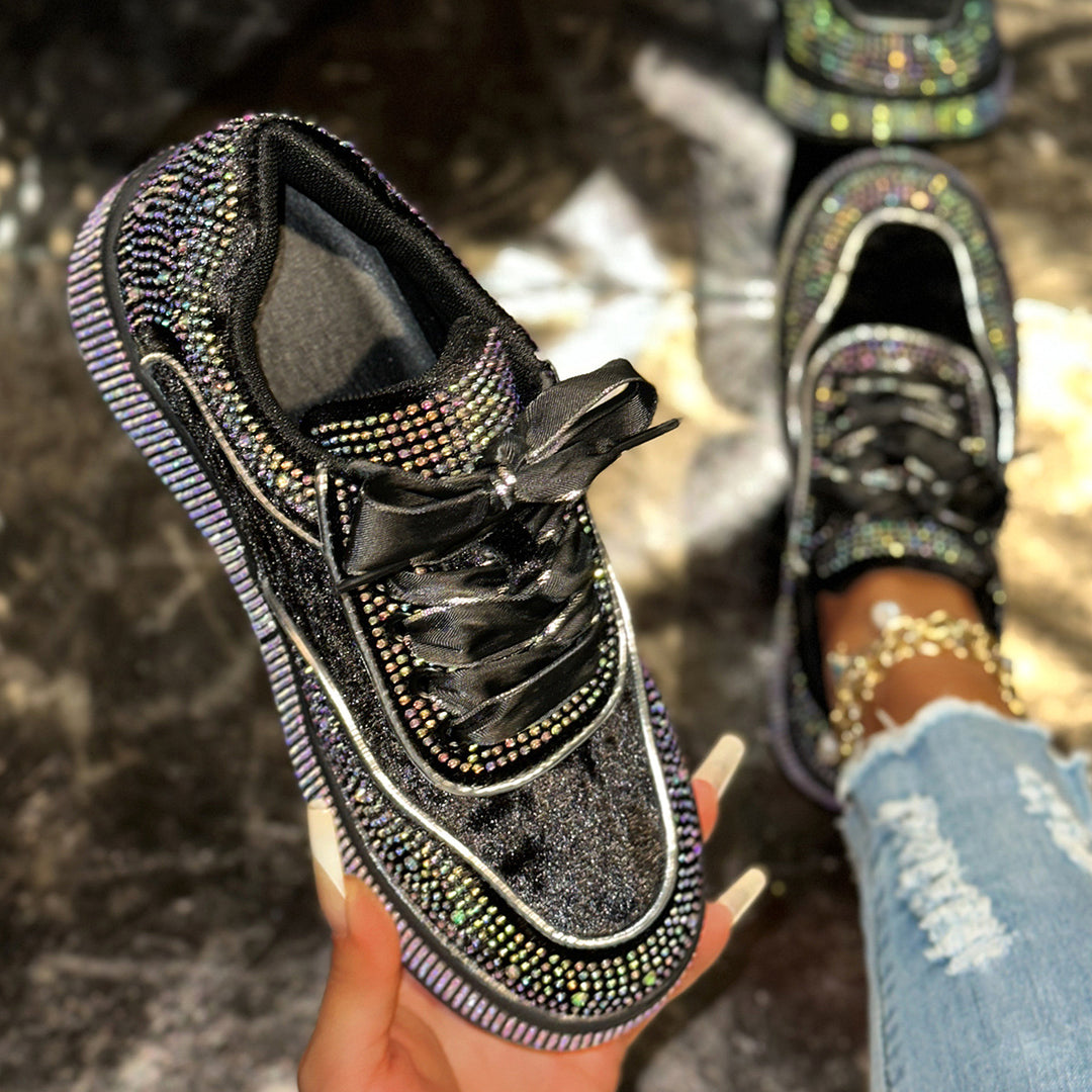 Damer Glittrande Sneakers med Glittrande Accenter Mirla-Eva Jonsson