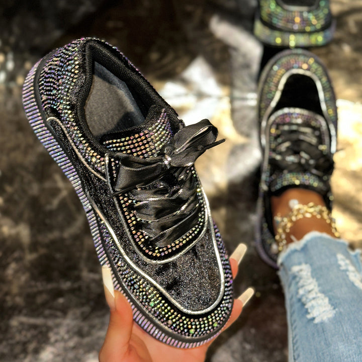 Damer Glittrande Sneakers med Glittrande Accenter Mirla-Eva Jonsson
