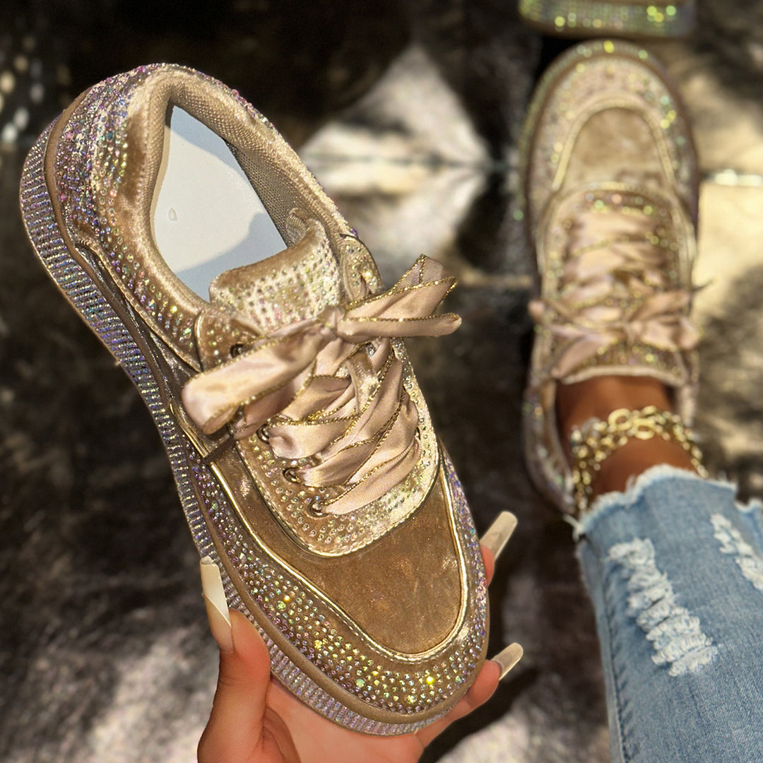 Damer Glittrande Sneakers med Glittrande Accenter Mirla-Eva Jonsson
