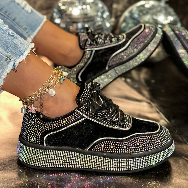 Damer Glittrande Sneakers med Glittrande Accenter Mirla-Eva Jonsson