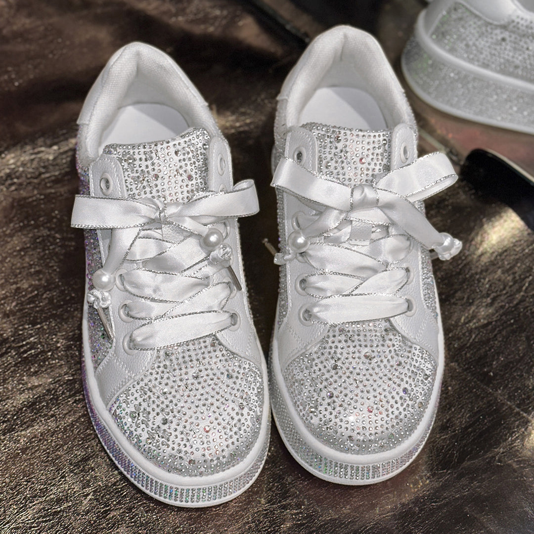 Damer Glittrande Sneakers med elegant Satinband Mirla-Eva Jonsson