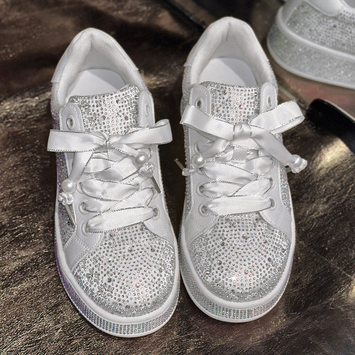 Damer Glittrande Sneakers med elegant Satinband Mirla-Eva Jonsson