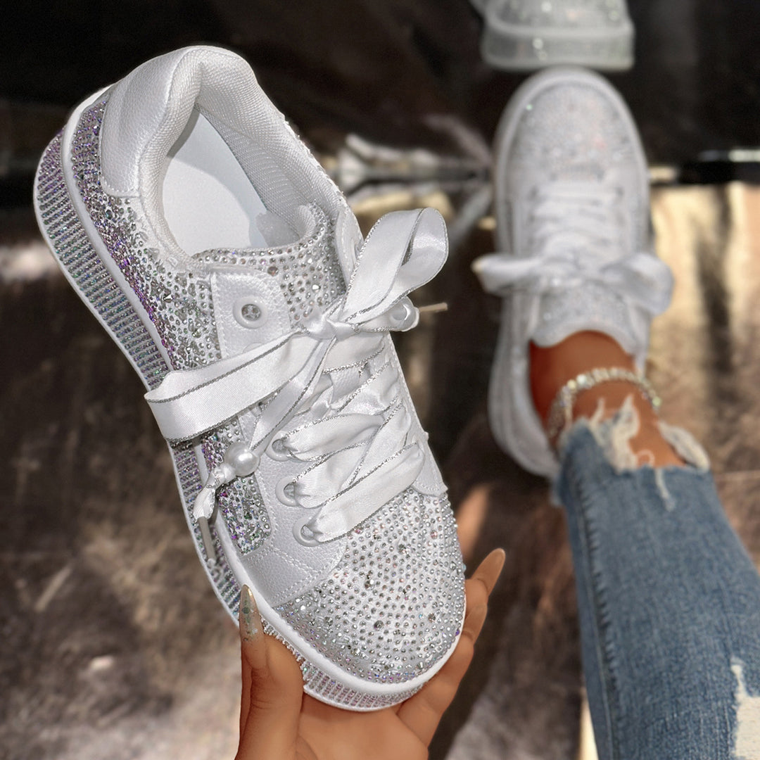 Damer Glittrande Sneakers med elegant Satinband Mirla-Eva Jonsson