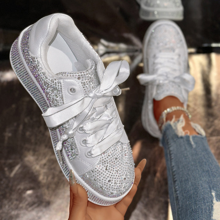 Damer Glittrande Sneakers med elegant Satinband Mirla-Eva Jonsson