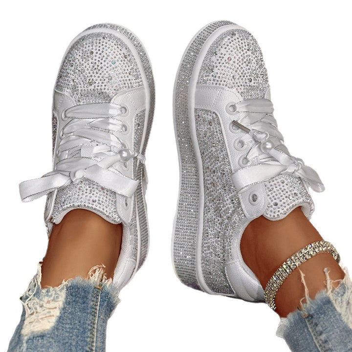Damer Glittrande Sneakers med elegant Satinband Mirla-Eva Jonsson