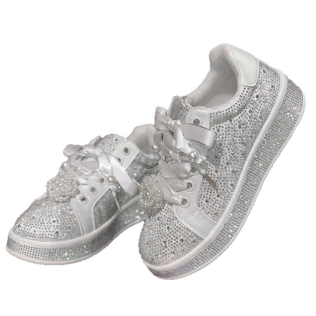 Damer Glittriga Sneakers med Pärldetalj Mirla-Eva Jonsson