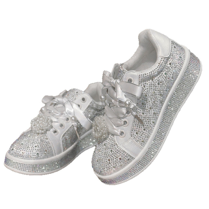 Damer Glittriga Sneakers med Pärldetalj Mirla-Eva Jonsson