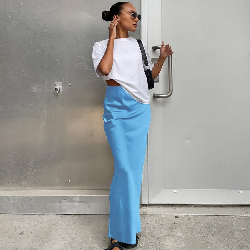 Damer Golvlång Satin Maxi-Kjol Eva Jonsson-Eva Jonsson