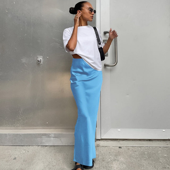 Damer Golvlång Satin Maxi-Kjol Eva Jonsson-Eva Jonsson