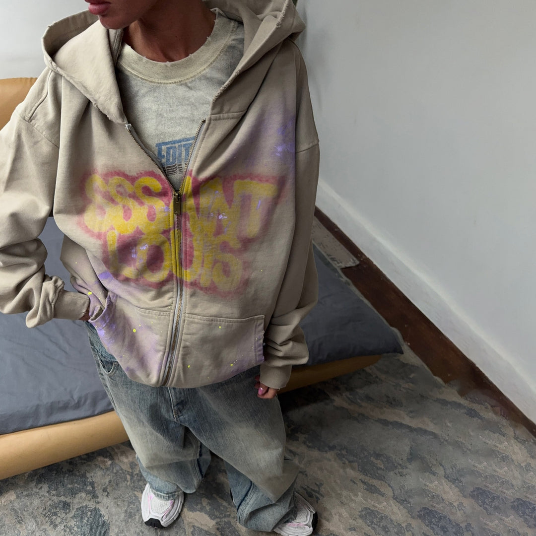 Damer Graffiti-Zipper Hoodie Mirla-Eva Jonsson