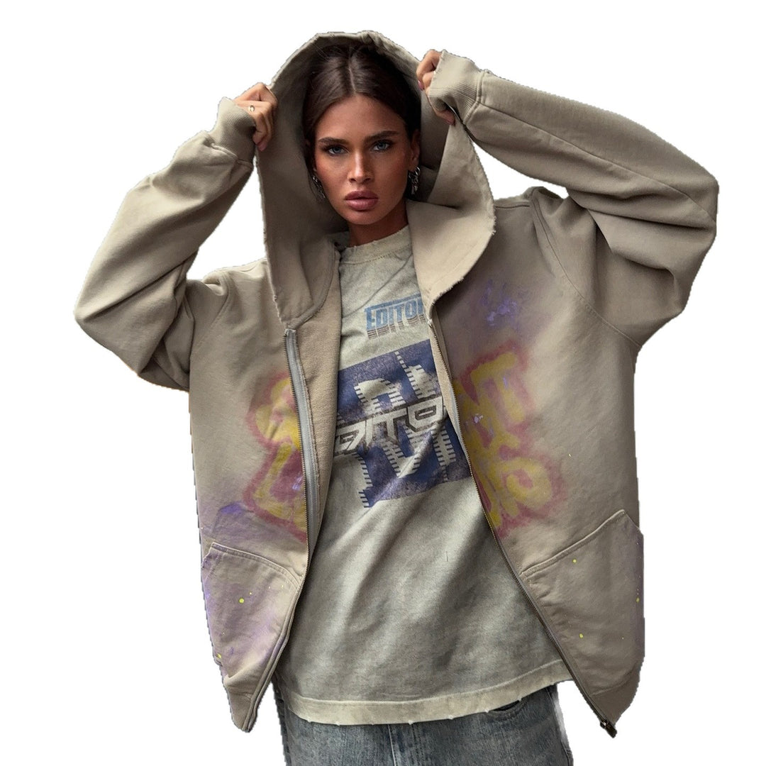 Damer Graffiti-Zipper Hoodie Mirla-Eva Jonsson
