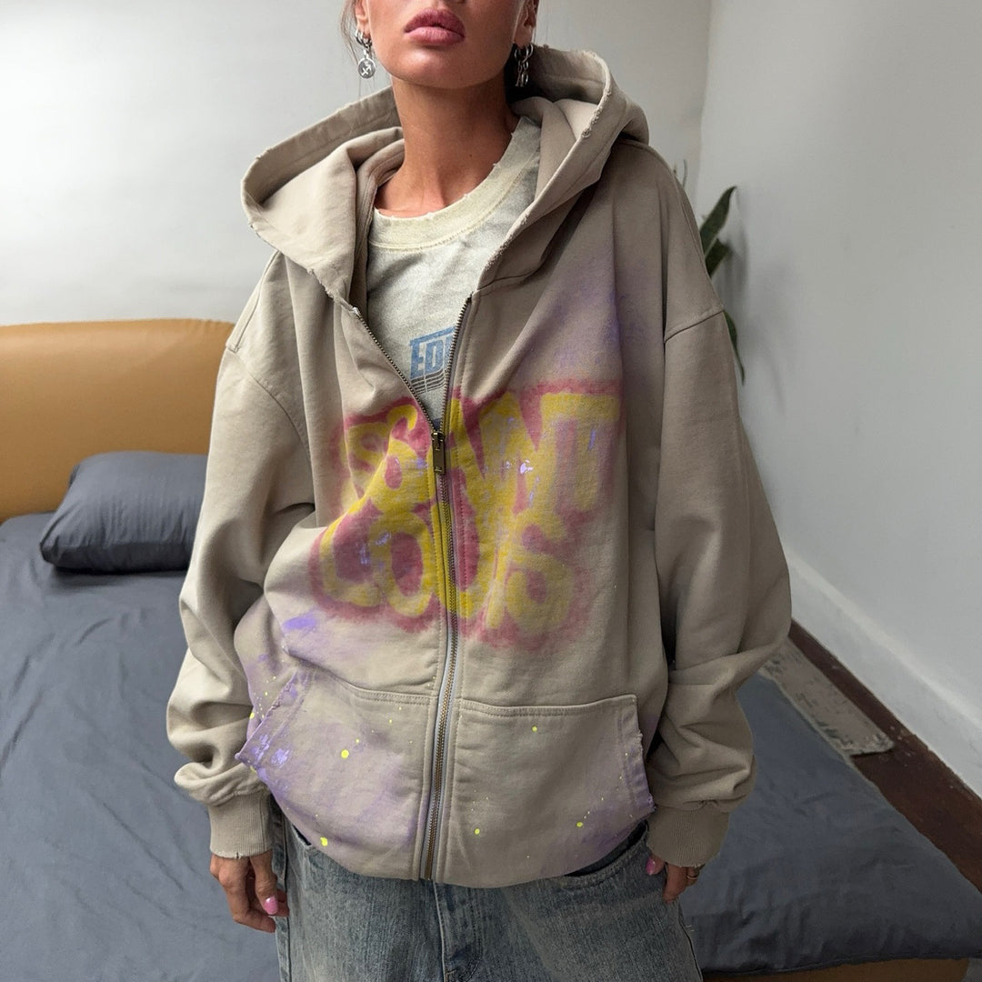 Damer Graffiti-Zipper Hoodie Mirla-Eva Jonsson