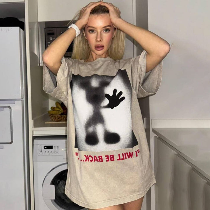 Damer Grafisk Oversized Sweatshirt Mirla-Eva Jonsson