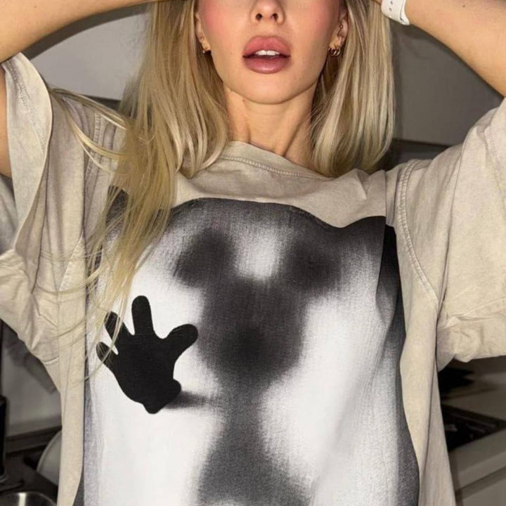 Damer Grafisk Oversized Sweatshirt Mirla-Eva Jonsson