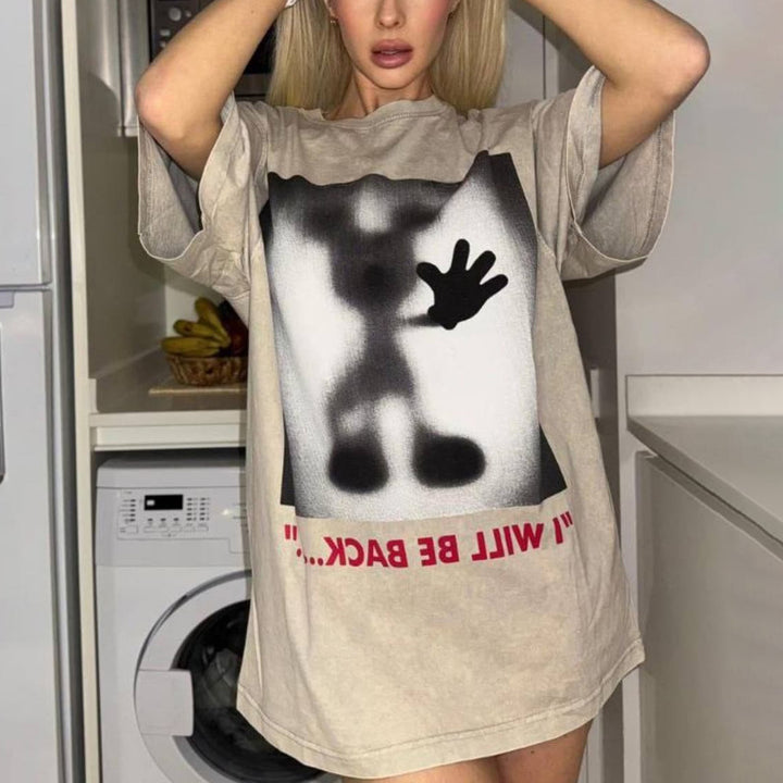 Damer Grafisk Oversized Sweatshirt Mirla-Eva Jonsson