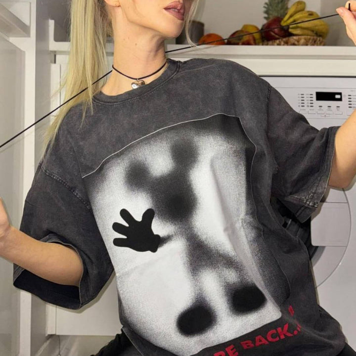 Damer Grafisk Oversized Sweatshirt Mirla-Eva Jonsson