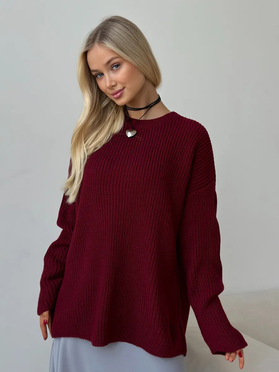 Damer Grov Stickad Tröja med Oversized-Snitt Mirla-Eva Jonsson