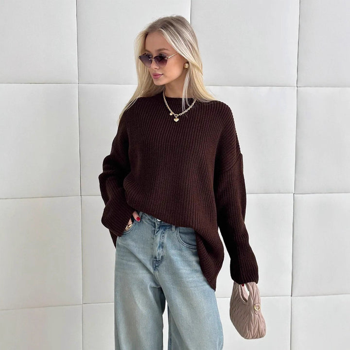 Damer Grov Stickad Tröja med Oversized-Snitt Mirla-Eva Jonsson