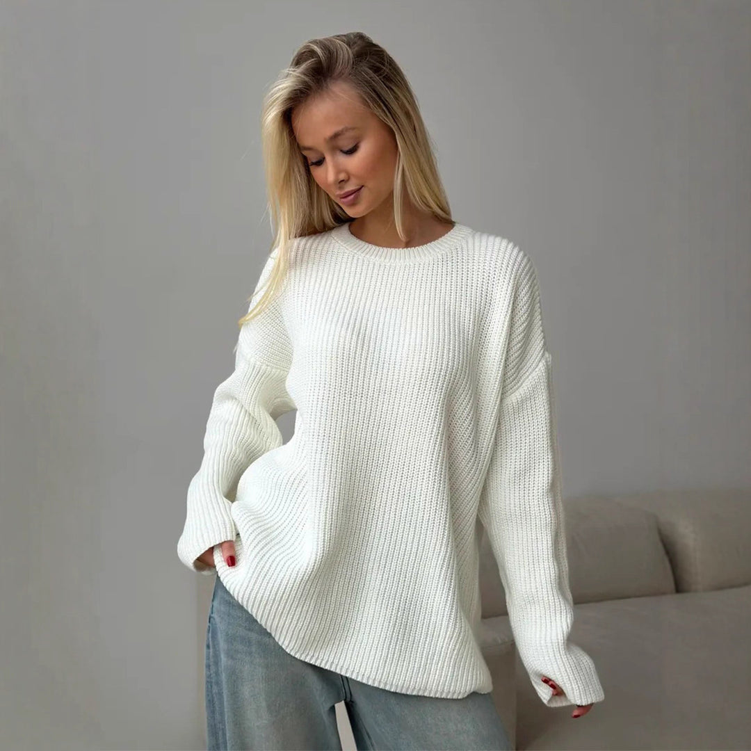 Damer Grov Stickad Tröja med Oversized-Snitt Mirla-Eva Jonsson