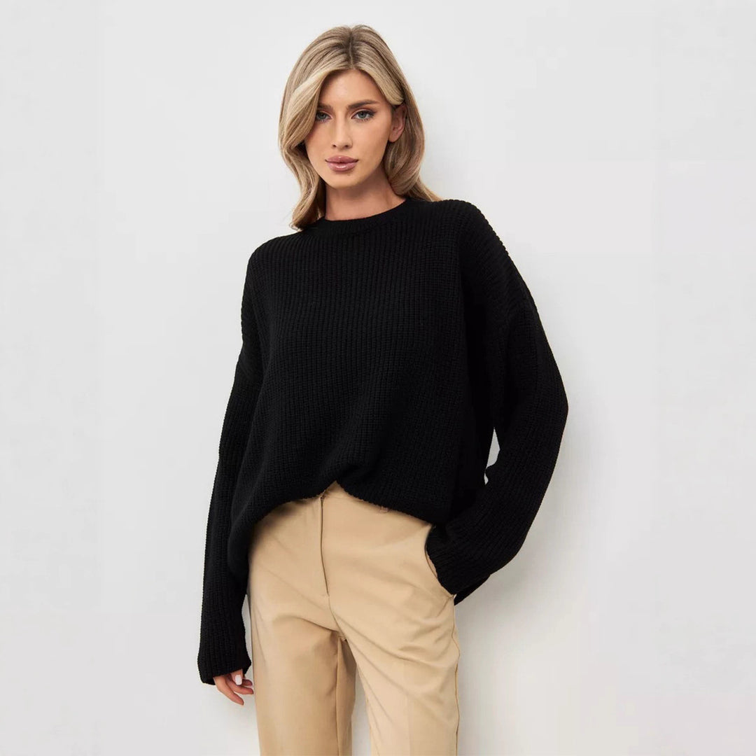 Damer Grov Stickad Tröja med Oversized-Snitt Mirla-Eva Jonsson