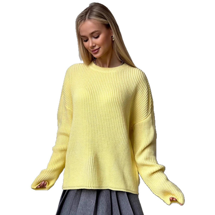 Damer Grov Stickad Tröja med Oversized-Snitt Mirla-Eva Jonsson