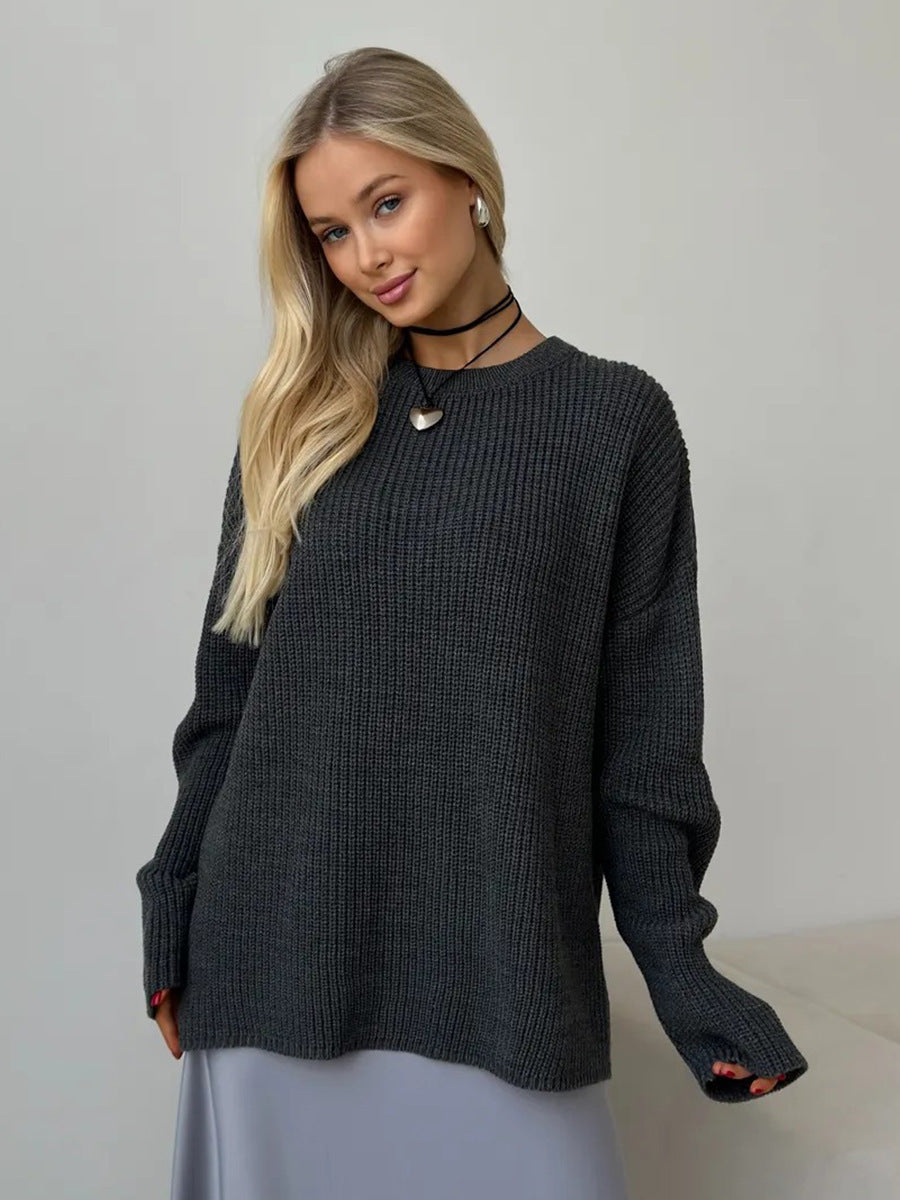 Damer Grov Stickad Tröja med Oversized-Snitt Mirla-Eva Jonsson
