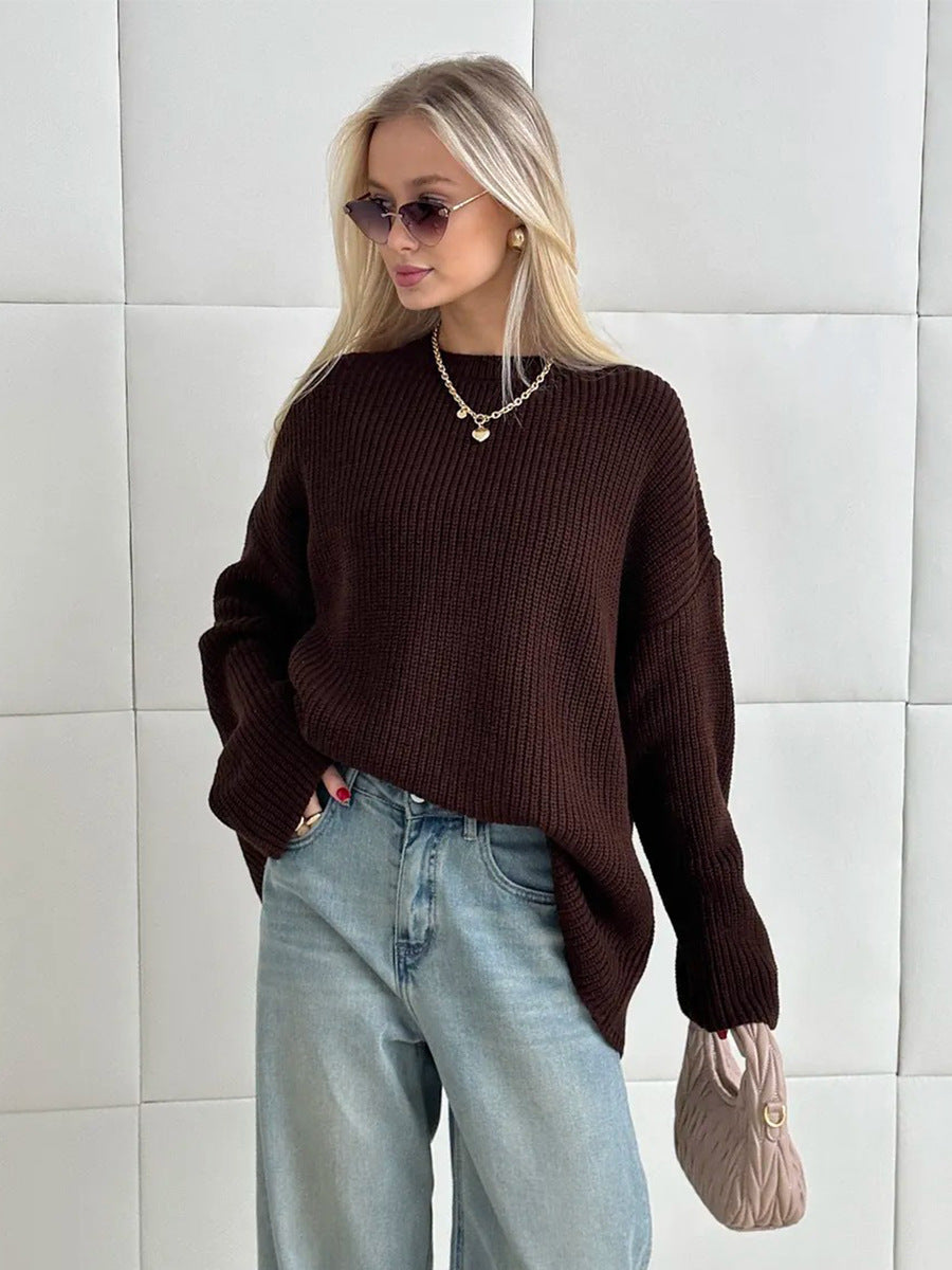 Damer Grov Stickad Tröja med Oversized-Snitt Mirla-Eva Jonsson