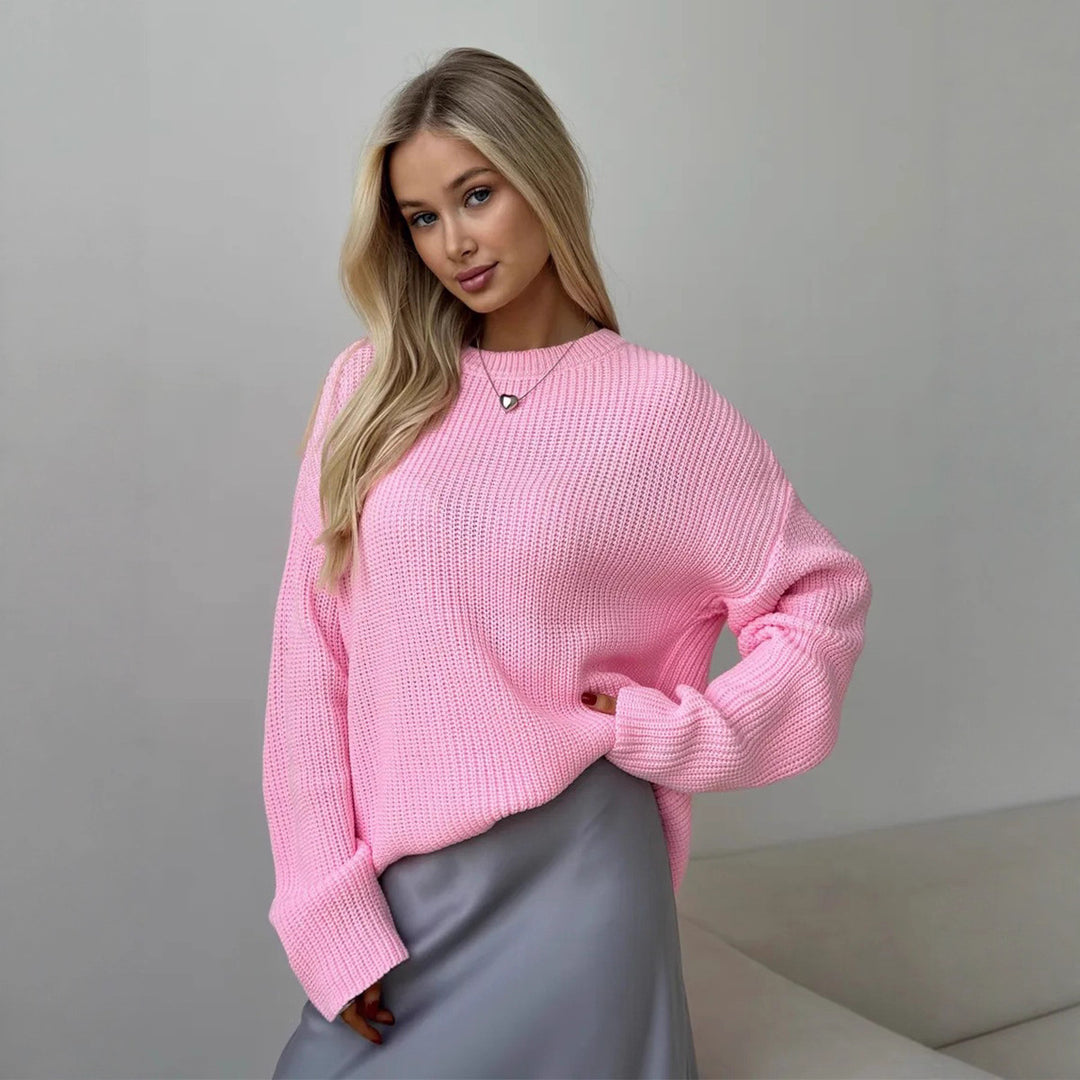 Damer Grov Stickad Tröja med Oversized-Snitt Mirla-Eva Jonsson