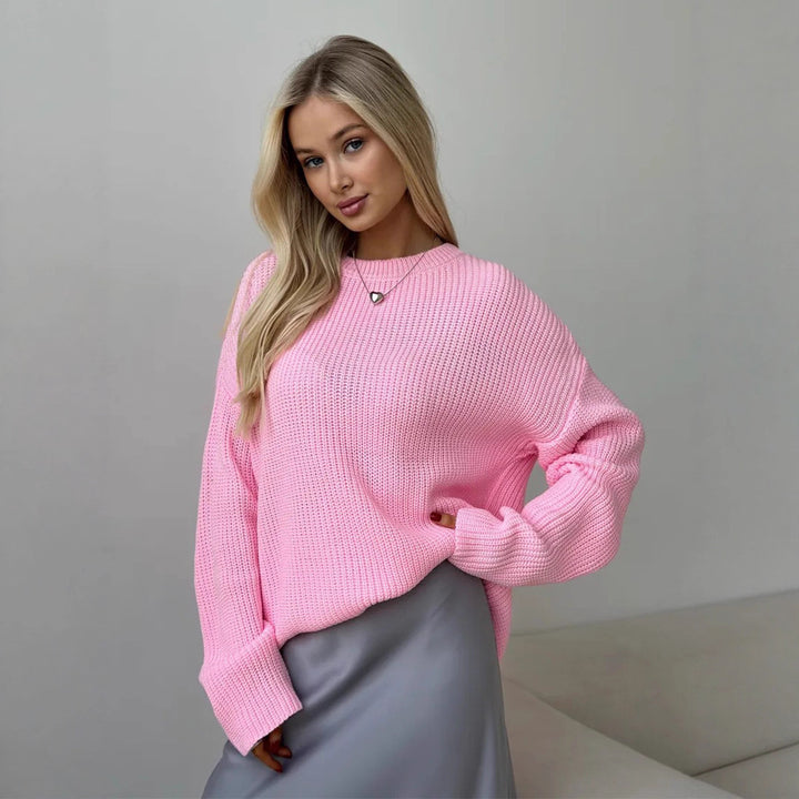Damer Grov Stickad Tröja med Oversized-Snitt Mirla-Eva Jonsson