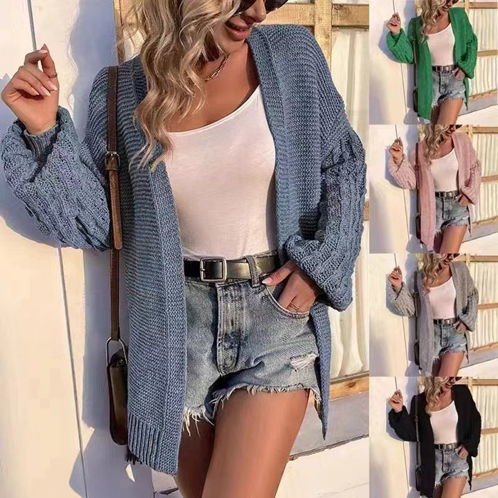 Damer Grovstickad Cardigan med Djupa, Strukturerade Ärmar Mirla-Eva Jonsson