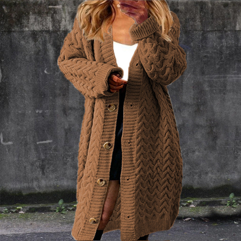 Damer Grovstickad Cardigan med eleganta knappdetaljer och strukturerad design Eva Jonsson-Eva Jonsson